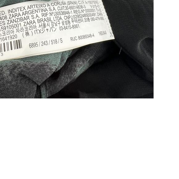 Zara Maxi Dress Tie Dye Printed Chiffon Beaded Straps‎ Green Size Small - Picture 16 of 16